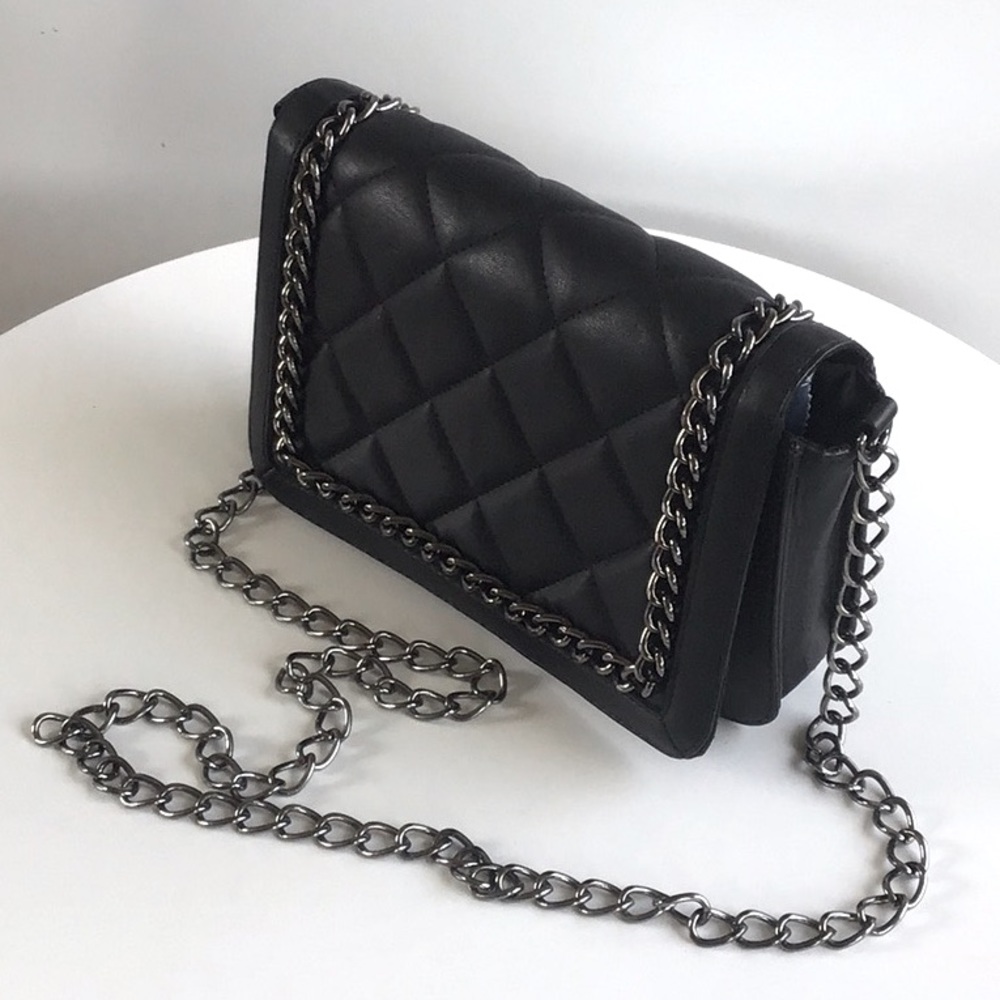 ASOS quilted chain black purse